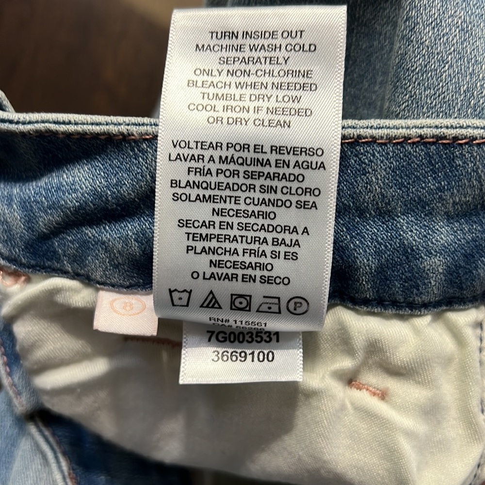 JEN7 by 7 for All Mankind Destruction Detail Roll Up Hem Slim Boyfriend Jeans - Picture 9 of 15